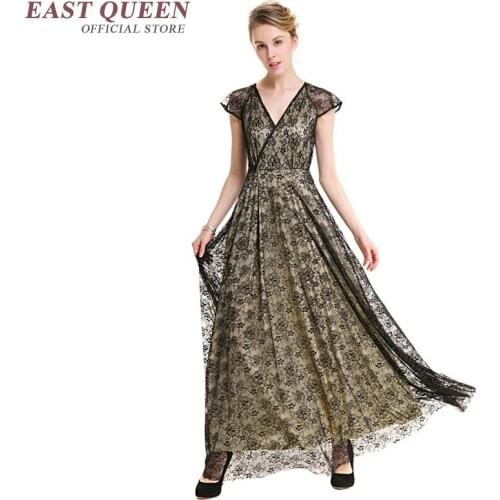 Dress with lace tunic beach dress woman dress 2018 short sleeve v-neck black lace sundress KK1369 H