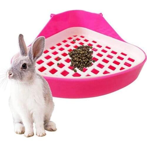 Rabbit Toilet Litter Tray Small Animal Toilet Corner Potty Pet Litter Trays Corner for Rabbit Hamster