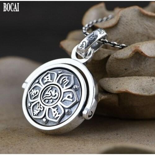 100% S925 real silver fashion pendant for men and women Thai Silver Buddhist Charm Pendant New silver pendant for men and women