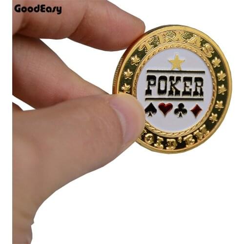 Poker Card Guard Protector Metal Token Coin with Plastic Cover Texas Hold'em Poker Coins Poker Casino Poker Dealer Button