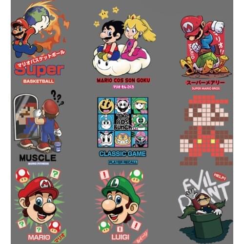 Popular with children cartoon animated character image printing stickers DIY iron heat transfer patch on childrens clothes