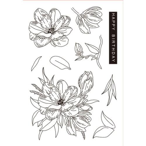 11x16 Flowers Transparent Clear Stamps Silicone Seals for DIY scrapbooking photo album Card Making