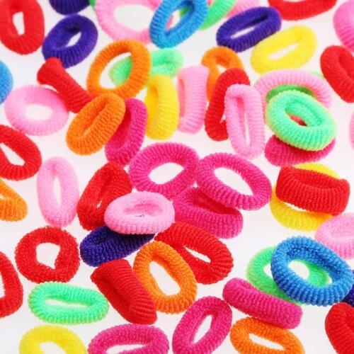 100pcs/Lot Colorful Child Kids Hair Holders Cute Rubber Hair Band Elastics Accessories Girl Women Charms Tie Gum