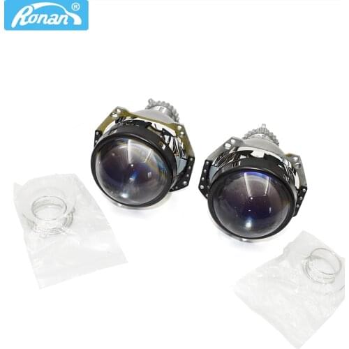 RONAN 3.0'' HD blue film H4 3R G5 Bi xenon lens projector car styling retrofit headlights for cars use D2S D2H xenon HID bulb