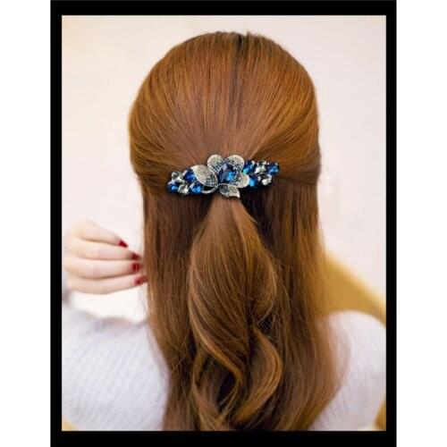 Europe And The United States Explosion Models Crystal Diamond Spring Ponytail Hairpin Rose Hairpin Hot Large Hairpin For Woman