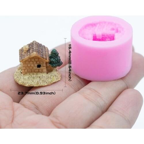 YF318 House Silicone Mold Resin Miniature Food Dollhouse Cake Decorating Fondant Candy Resin Jewelry Pendant Mould