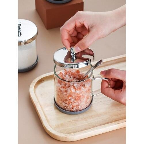 Salt MSG/Seasoning Can Kitchen Home Seasoning Box Seasoning Storage Box Glass Seasoning Jar Set