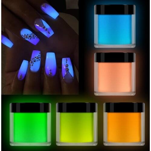 Luminous Powder Neon Phosphor Pigment For Nails Chameleon Pigment Powders Glitter Design Nail Art Deco Glow in the Dark Powder