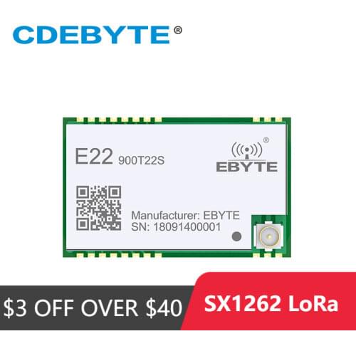 Ebyte E22-900T22S LoRa SX1262 915MHz 868MHz 22dBm IoT Module SMD RF UART Transceiver IPEX Stamp Hole Antenna