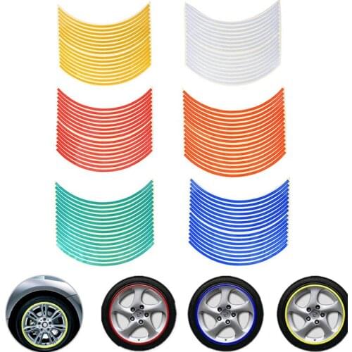 1pc Car Reflective Stickers 18 Inch Wheel Rim Sticker Tire Protection Decoration Motorcycle Accessories