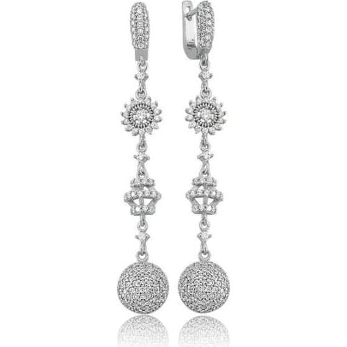 Tevuli 925 Sterling Silver Cubic Zirconia Dangle Earrings