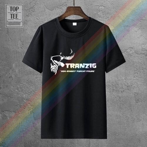 Mens Cotton Short Sleeve Transgender Non Binary Trans Danzig Funny Mens Tshirt Tee Shirt Top Ai79