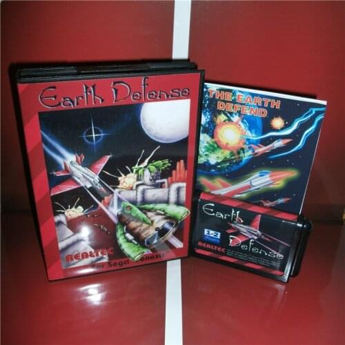 Earth Defense US Cover with box and manual For Sega Megadrive Genesis Video Game Console 16 bit MD card