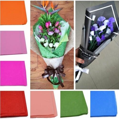 10 sheets 50*50cm Paper Bouquet Wrapping Crepe Paper Flower Christmas Gift Packing Material Wedding Decorations Paper Crafts