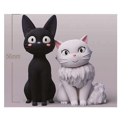 56mm Resin Model Two Lovely Cats Figure Unpaint No Color DW-029