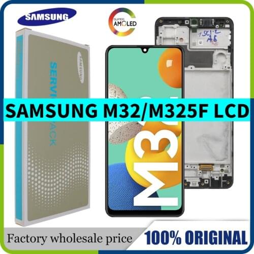 6.4" New Original AMOLED For Samsung Galaxy M32 M325F M325F/DS M325 LCD Display Touch Screen Digitizer Assembly Replacement