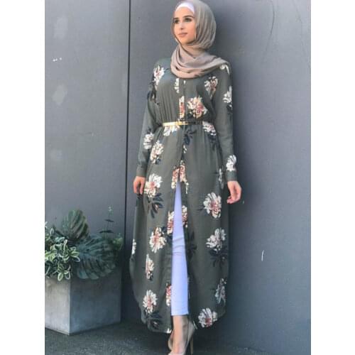 Ramadan Dubai Arab Muslim Abaya Dress Women Robes Print Floral Slim Islamic Eid Casual Long Dress Moroccan Kaftan Plus Size 5xl