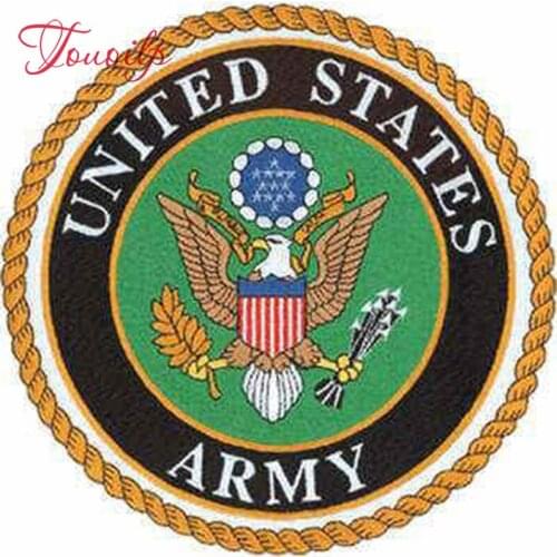DIY Diamond Painting Army Emblem Cross Stitch 5d Diamond Embroidery Mosaic Wall Home Decoration Gif