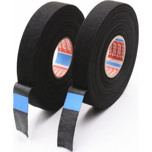 15M Car Heat-resistant Flame Retardant Fabric Tape Coroplast Adhesive Cloth Auto Car Cable Harness Wiring Loom Protect Tapes