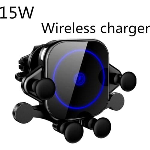 Qi wireless charger 15W smart induction fast charging car phone holder for iPhone 12/12Pro 11/11Pro 8/8Plus X/XR Samsung S8 S10
