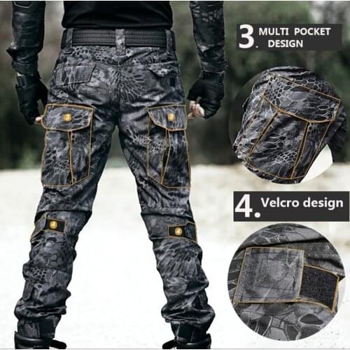 Military Tactical Pants Army Cargo Pants with Kneepads Outdoor Working Cambat Men Trouser Police Airsoft Hunting Camo Pants