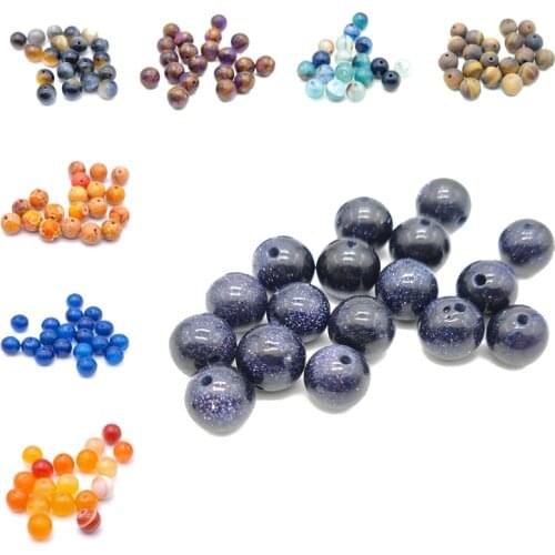 Natural Stone Beads 8mm Agates Tiger Eye Aventurine Glass Round Loose Spacer Beads for Bracelet Necklace Jewelry Making