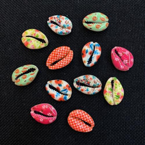 10pcs/pack of Natural Conch Shell Beads Color Pattern Jewelry Pendant Handmade Home Decoration Wind Chime Accessories Boho Style
