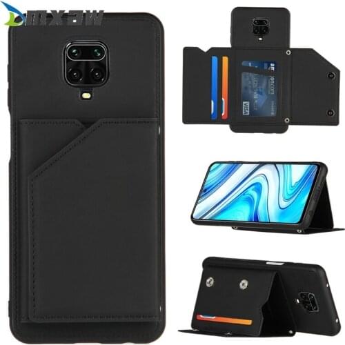 Pure skin feel Leather Wallet For Xiaomi redmi 9A 9C Note 9 pro max 9s Mi Poco X3 NFC Case Credit Bank Card Holder Back Cover