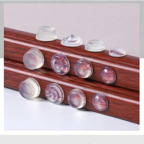 Door Stopper Silicon Rubber Kitchen Transparent Self-Adhesive Damper Buffer Furniture Hardware Kitchen Cabinet Door Stop Bumper