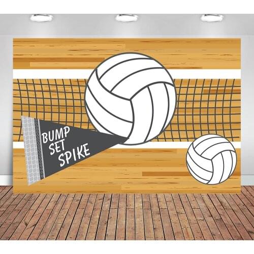 Birthday Party Backdrops Volleyball Themed Backgrounds Bump Set Spike Kids Photo Studio Background Dessert Table Decors Banners