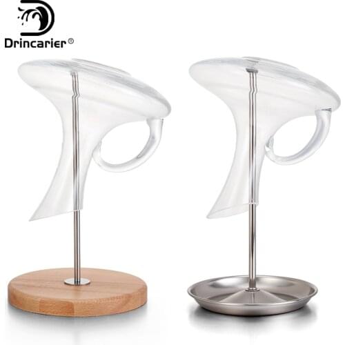 Wine Decanter Drying Stand with Silicone Head to Prevent Scratches-Detachable Shelf Decanter Rack Holder with Drip Catching Base