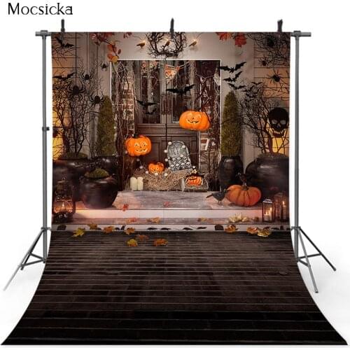Halloween Backdrop Spider Web Black Lace Spiders Photo Background Studio Pumpkin Newborn Kids Portrait Backdrops Photocall