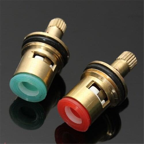 2Pcs Faucet Cartridge Standard 1/2 Thread Ceramic Water Mixer Tap Inner Faucet Disc Valve Replacement Hot and Cold Water