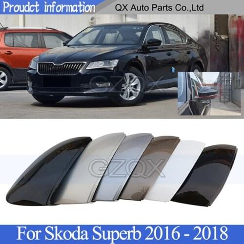 CAPQX Rearview Mirror Cover For Skoda Superb 2016 2017 2018 Outside Mirror Cover Rear view mirror Lid Cap Housing Shell