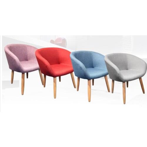 Solid wood fabric back chair. Guest restaurant club single sofa chair