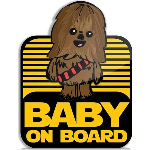 Cute Baby on Board Sticker for Cars Baby Chewie Car Sticker Totally Waterproof and Easy Install JDM A4 Q3 Auto Decoration