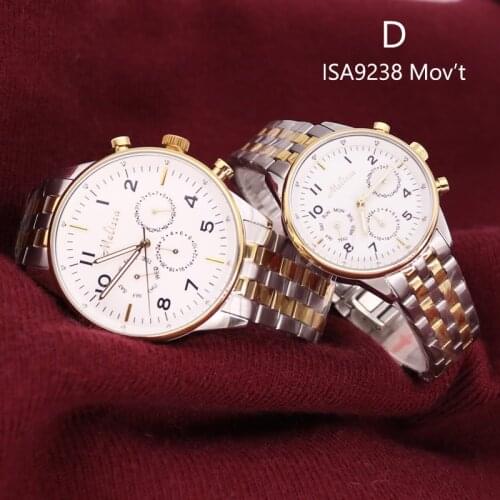 Melissa Real Multi-function Mens Watch Miyota Quartz Fashion Hours Stainless Steel Genuine Leather Boys Birthday Fathers Gift