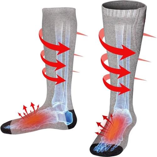 Men Women Rechargeable Electric Heated Socks Battery Heat Thermal Sports Outdoor Winter Novelty Warm Heating Sock, Foot Heater