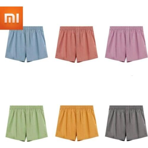 2pcs Xiaomi MIJIA Mens Boxer Shorts Loose Arrow Pants Comfortable Homewear Split Pajama Pants Casual Pants Home Pure Color