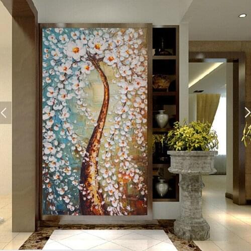 Custom wallpaper for walls 3D , tree oil painting for the living room bedroom wall waterproof papel de parede