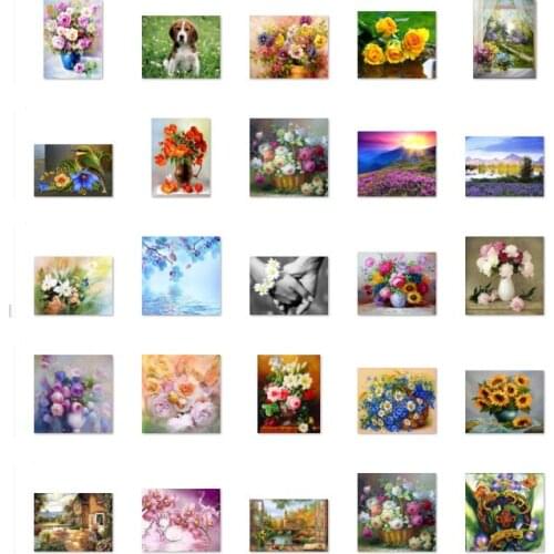 Flowers hoop 5 cross stitch kit people 18ct 14ct UNprinting11ct count print canvas stitches embroidery DIY handmade needlework