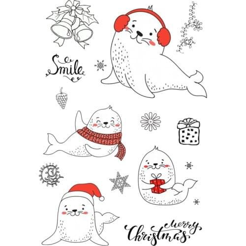 AZSG Merry Christmas Seals Clear Stamps For DIY Scrapbooking Decorative Card Making Crafts Fun Decoration Supplies