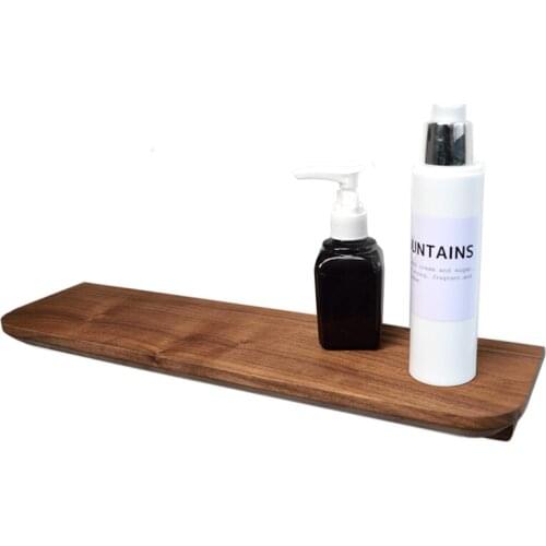 Solid Wood Bathroom Shelves Kitchen Wall Shelf Shower Storage Rack Bathroom Accessories