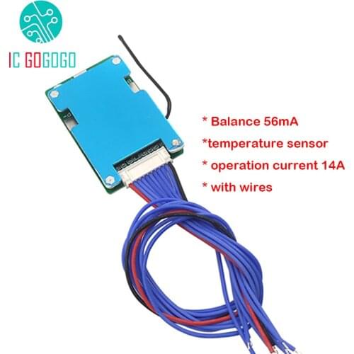With Temperature Sensor 10S 42V BMS Lipo Li-ion Cell Pack 10 Series 36V 15A 20A Lithium Battery Protection Board Balance eBike