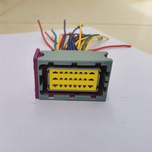 Grey FCI 24Pin ECU Wiring Housing Car Connector Plug With Wire 211PC249S0005