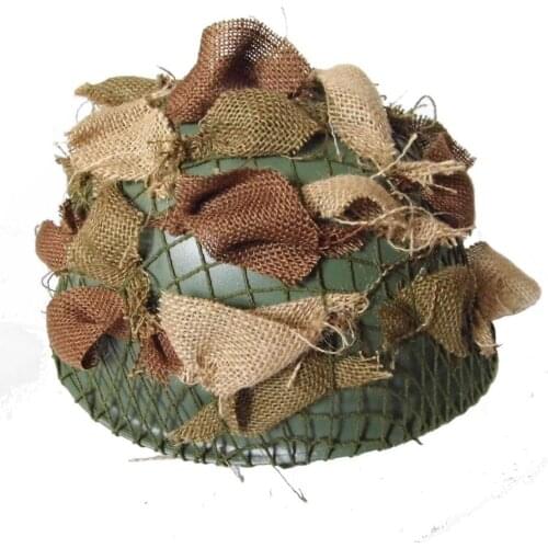 WWII WW2 US AIR FORCE PARATROOPER M1 HELMET WITH CAMOUFLAGE NETTING STRAP