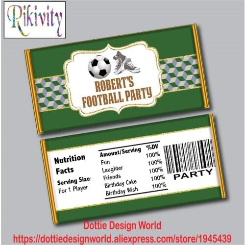 Custom Football Birthday Party Hershey Chocolate Candy Bar Wrapper Sports Wine Water Bottle Label Baby Shower Wedding Decoration