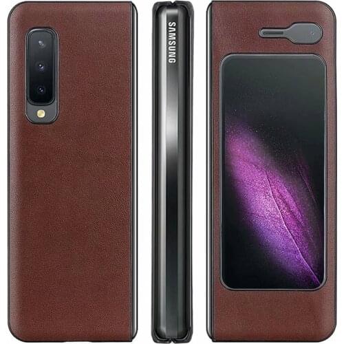 Fold Funda Case for Samsung Galaxy Fold W20 5G Genuine Leather Lamb Pattern Coque Phone case Cover Galaxy Fold 4G 5G Capa
