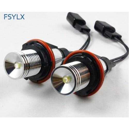 FSYLX 2set LED Angel Eyes Marker For BMW E39 E60 E61 E63 E64 E65 E66 E39 E60 X5 canbus LED Headlight Halo Light bulbs angel eyes