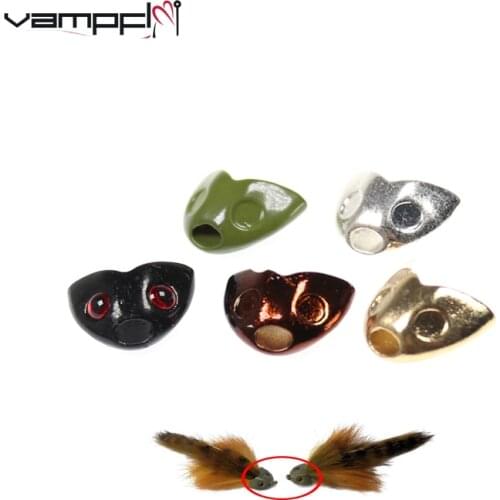 Vampfly 12PCS Fly Tying Fish Head Multi Color Fish Mask Streamer Tying S L Sculpin Helmet Streamer Fish Skull Fly Tying Material